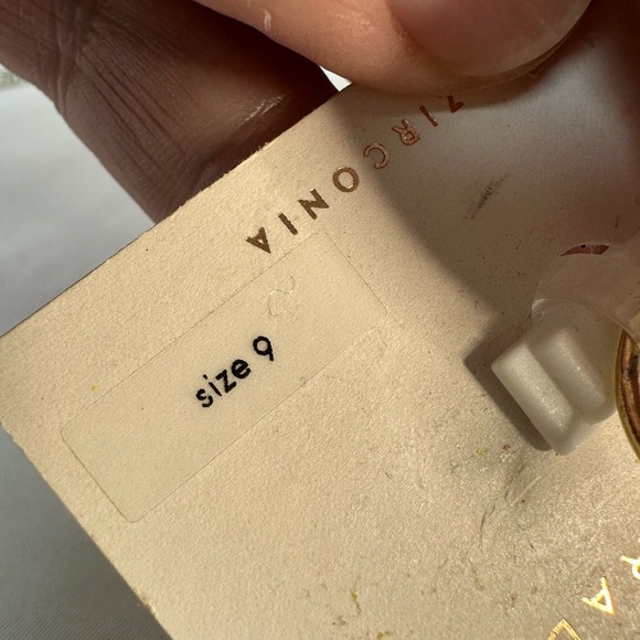 Dainty goldtone CZ ring size 9 - Picture 4 of 4